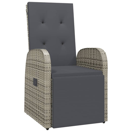 Vidaxl Sillón Reclinable De Jardín Con Cojín Ratán Sintético Gris_0