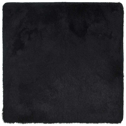 Vidaxl Alfombra Peluda De Pelo Largo Navarra Negra 240x240cm Poliéster_0