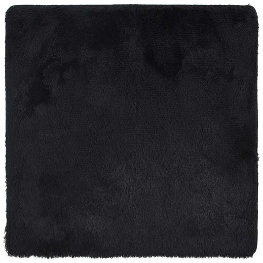 Vidaxl Alfombra Peluda De Pelo Largo Navarra Negra 240x240cm Poliéster_0