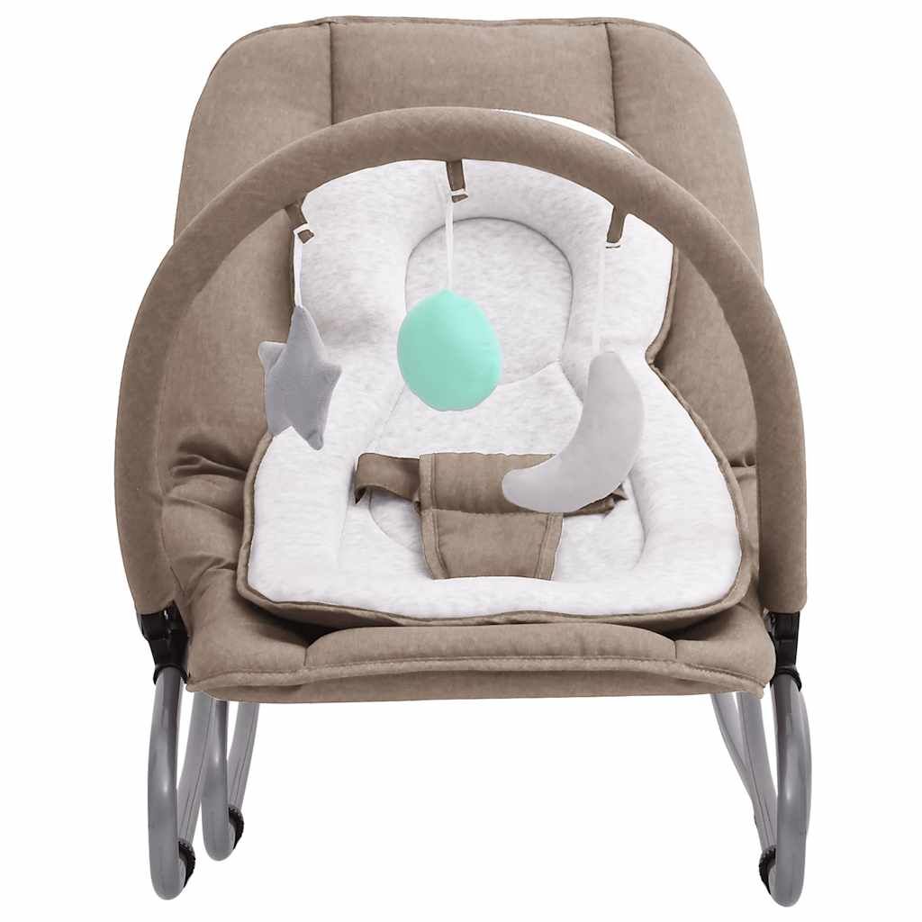 Vidaxl Hamaca Mecedora Para Bebés De Acero Gris Taupe_1