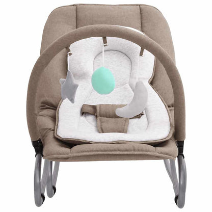 Vidaxl Hamaca Mecedora Para Bebés De Acero Gris Taupe_1