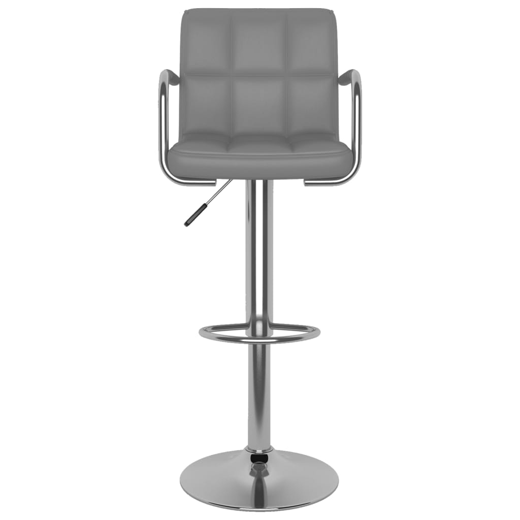 Taburete De Cocina De Cuero Sintético Gris_1