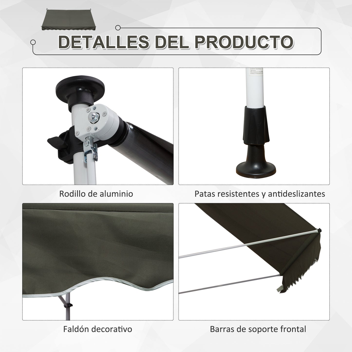 Outsunny Toldo Manual Retráctil 3x1_4