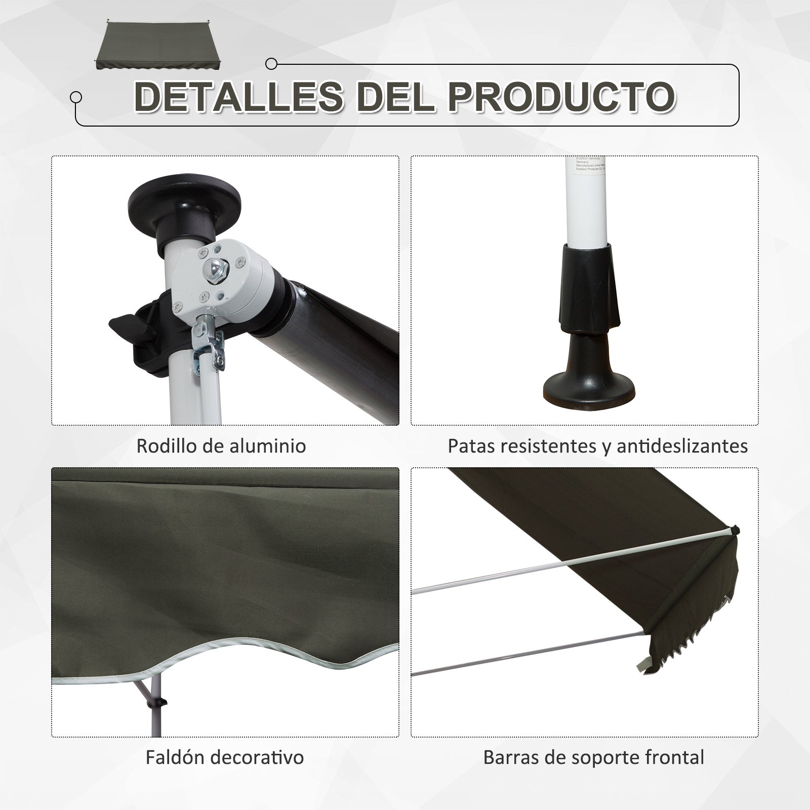 Outsunny Toldo Manual Retráctil 3x1_4