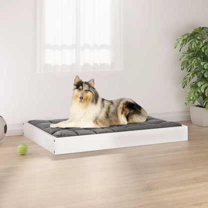 Cama Para Perros Madera Maciza De Pino Blanco 91,5x64x9 Cm / Vetonek_4