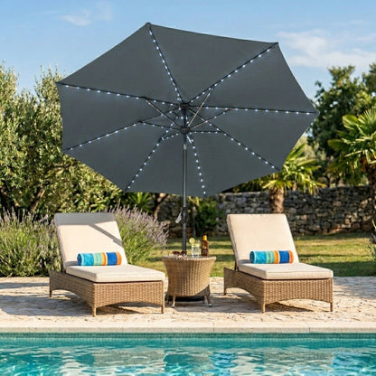 Parasol Led Inclinable De 2,7 M – Gris_3