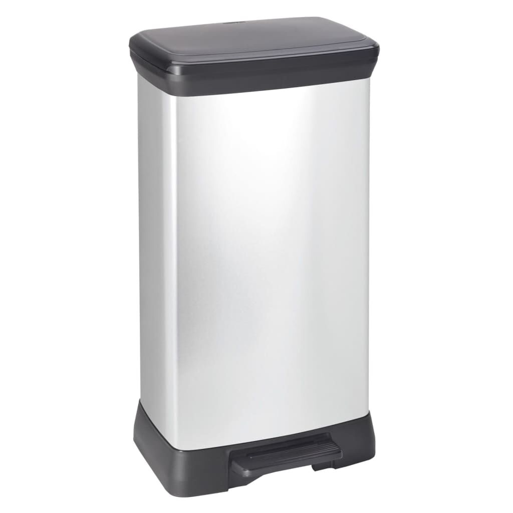 Curver Papelera De Pedal Doble Deco Plateado 23l + 23l_0
