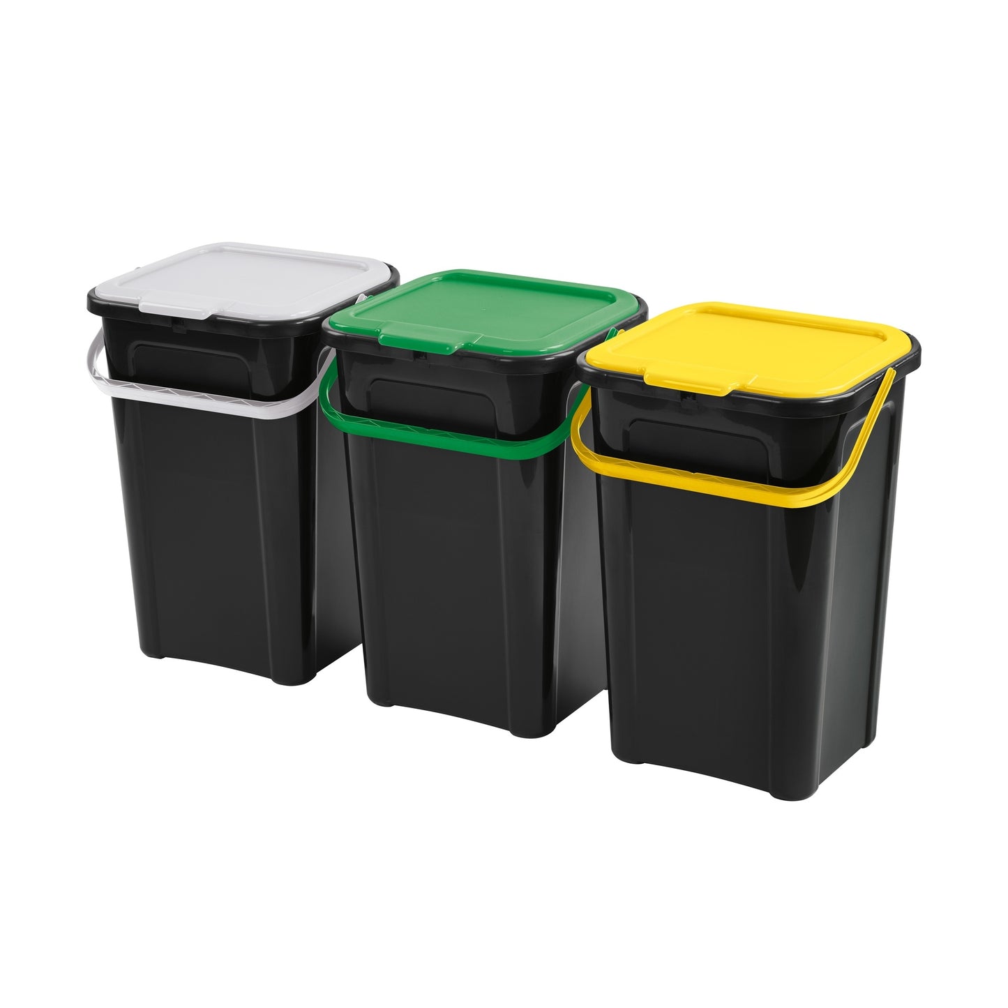 Set De 3 Cubos De Basura 44l cover Line Con Asa De Color_0