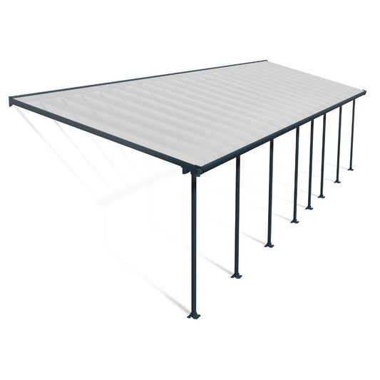 Canopia Feria Marquesina Pérgola De Aluminio 3X12.2 m Gris