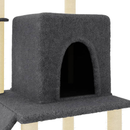 Vidaxl Rascador Para Gatos Con Postes De Sisal Gris Oscuro 96,5 Cm_5
