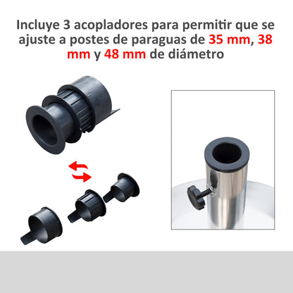 Outsunny Base Sombrilla Acero Inoxidable Soporte Pie Para Parasol_5