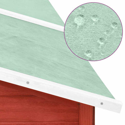 Conejera De Exterior Con Corredor Madera De Abeto Rojo Y Blanco_4
