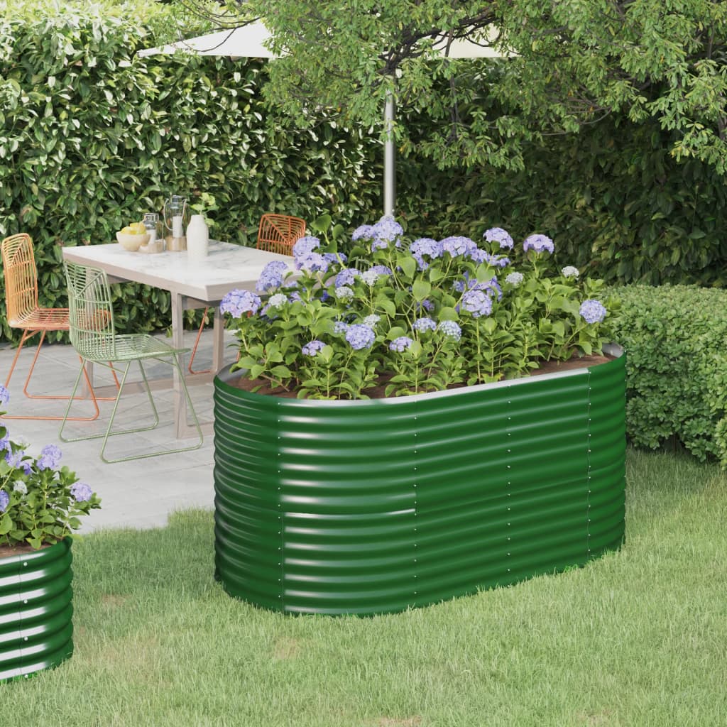 Jardinera Arriate Acero Galvanizado Verde 152x80x68 Cm_1