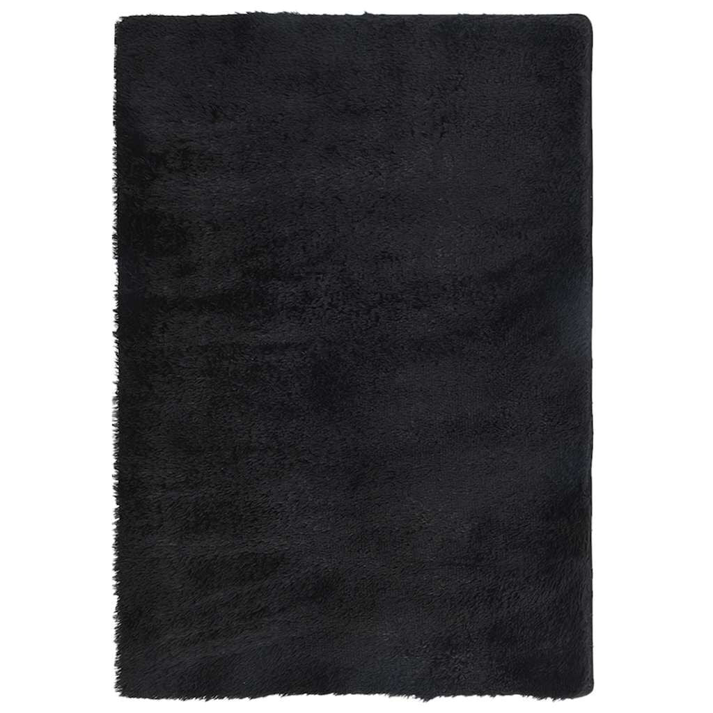 Vidaxl Alfombra Peluda De Pelo Largo Navarra Negra 200x290cm Poliéster_0