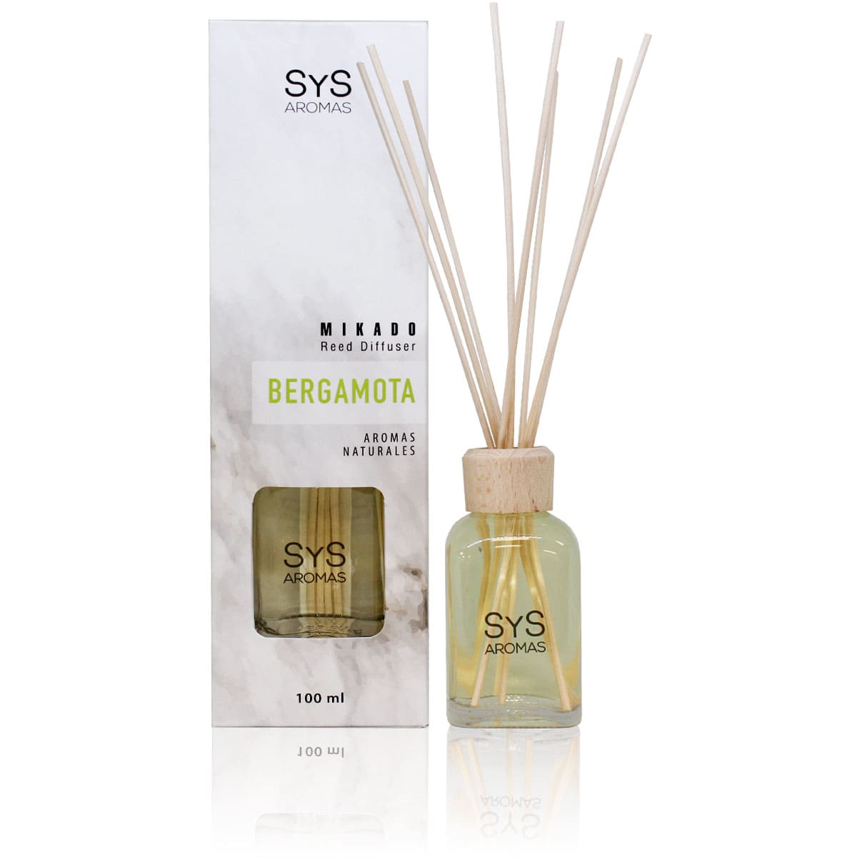 Ambientador Mikado Bergamota Mármol SYS Aromas 100 ml | Aroma Cítrico y Floral | Equilibrante_0