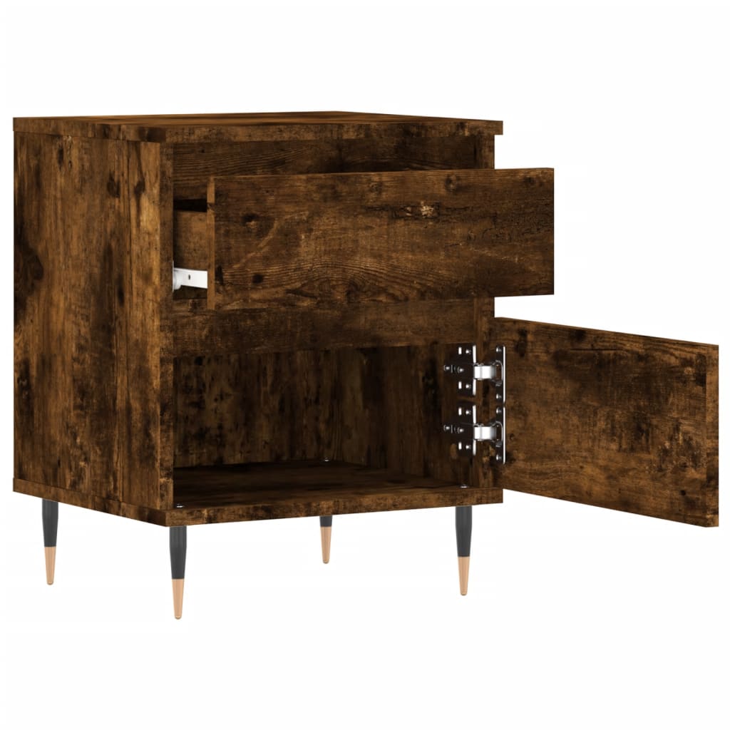 Mesita De Noche Madera De Ingeniería Roble Ahumado 40x35x50 Cm_4