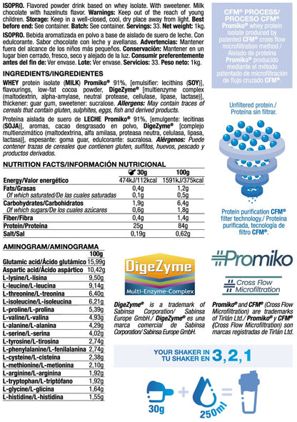 Isopro Cfm - 1kg - Crema De Chocolate Y Avellanas - Proteína De Aislado De Suero Isolate - Quamtrax_5