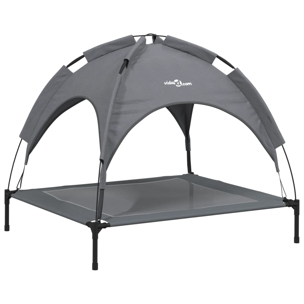 Cama Para Perros Con Dosel Antracita Tela Oxford Y Acero / Vetonek_0