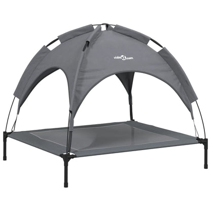 Cama Para Perros Con Dosel Antracita Tela Oxford Y Acero / Vetonek_0