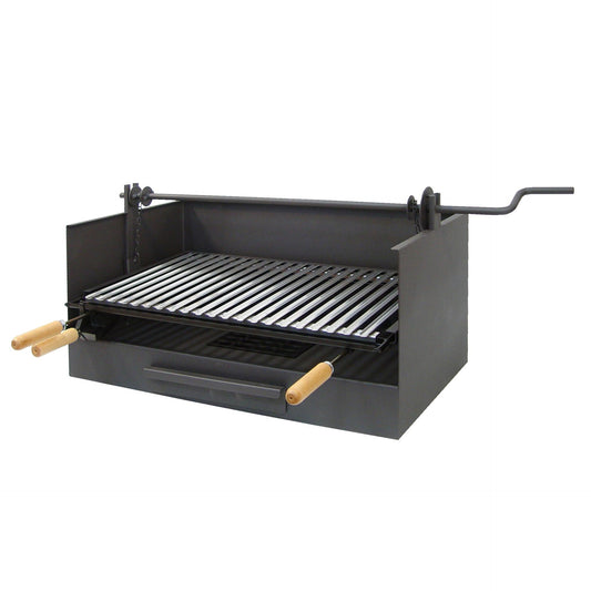 Cajón-Barbacoa de carbón con elevador de parrilla Imex el Zorro 61x40x32