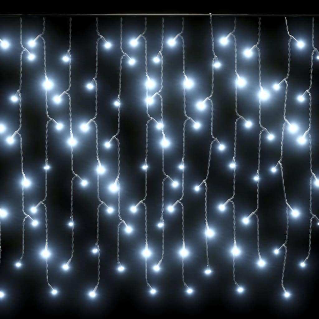 Vidaxl Cortina Luces Carámbano 10m 400 Led Blanco Frío 8 Funciones_3