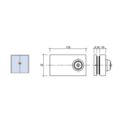 Cerradura Cbm 2002 Puerta Cristal Llave Plana_1