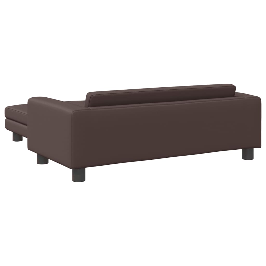 Cama De Perros Con Extensión Cuero Sintético Marrón 100x50x30cm / Vetonek_1