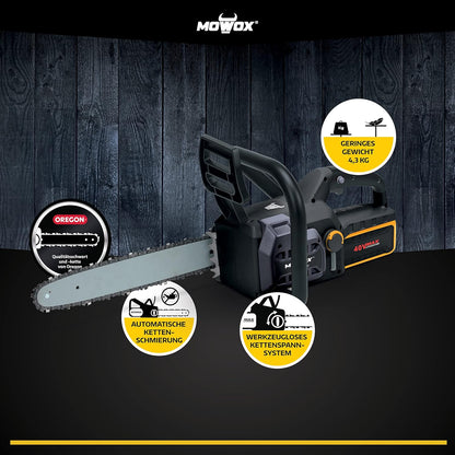 Mowox Motosierra De Bateria 40 V Con Espada De 35 Cm. Espada Y Cadena Oregon. No Incluye Bateria Ni Cargador_2