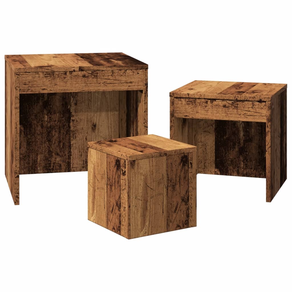 Mesas Apilables 3 Uds Madera De Ingeniería Envejecida_3