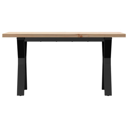 Mesa De Centro Marco Y Madera Maciza Pino Y Acero 90x40x45,5 Cm_2