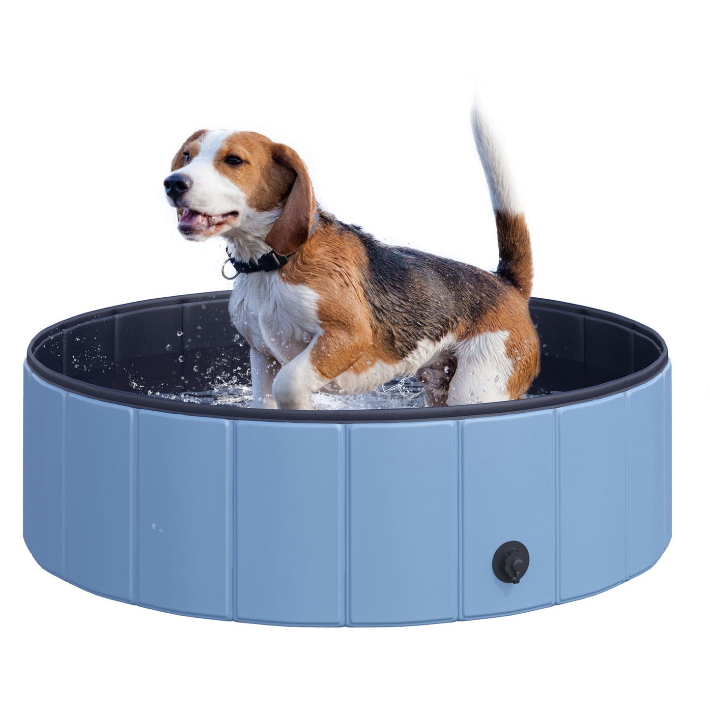 Pawhut Piscina Plegable Para Perros Bañera De Pvc Interior Y Exterior Ø100x30cm_0