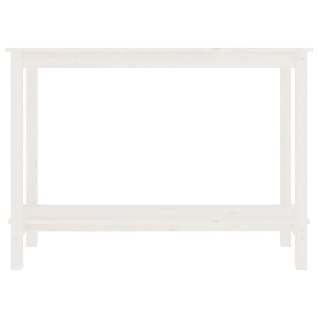 Mesa Consola De Madera Maciza De Pino Blanco 110x40x80 Cm_1