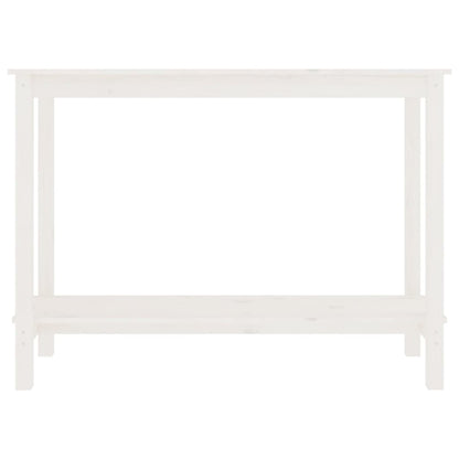Mesa Consola De Madera Maciza De Pino Blanco 110x40x80 Cm_1