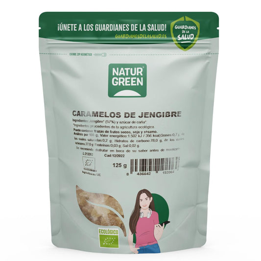 Caramelos de Jengibre Naturgreen, 125 g
