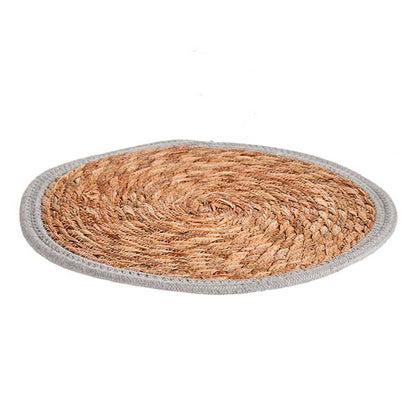 Tapete Natural Borde Gris 35cm Colección Kinvara_0