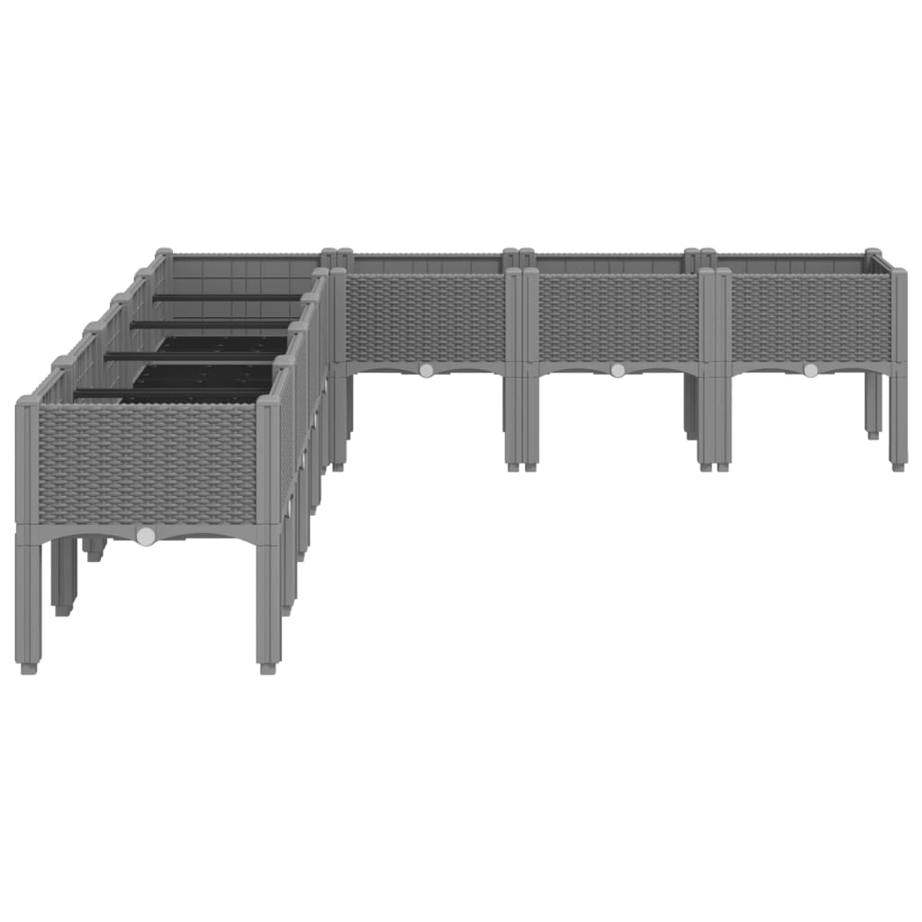 Jardinera Con Patas Pp Gris Claro 200x160x42 Cm_3