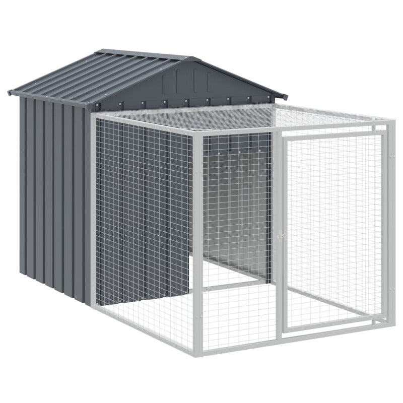 Vidaxl Gallinero Con Corral Acero Galvanizado Gris 117x609x123 Cm_5