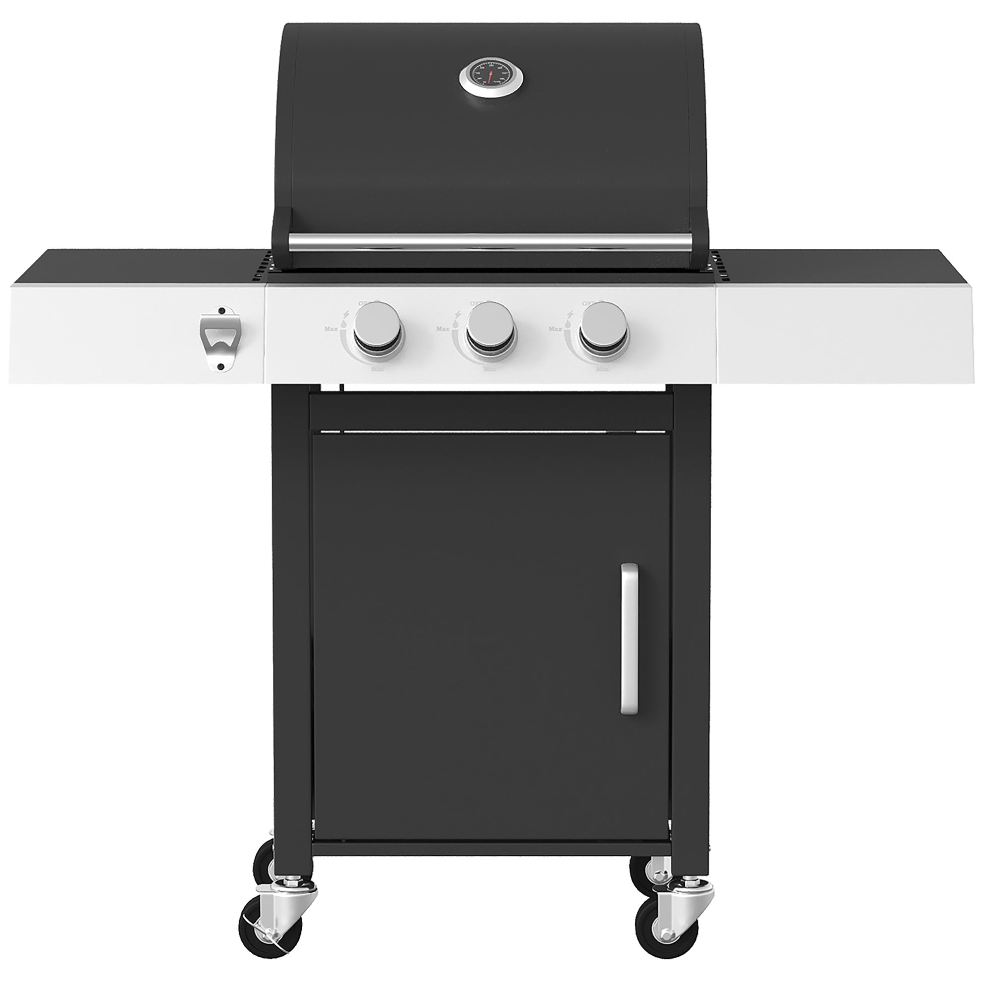 Outsunny Barbacoa De Gas Con 3 Quemadores 8,1 Kw Termómetro Mesas Laterales_4