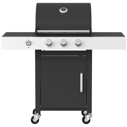 Outsunny Barbacoa De Gas Con 3 Quemadores 8,1 Kw Termómetro Mesas Laterales_4