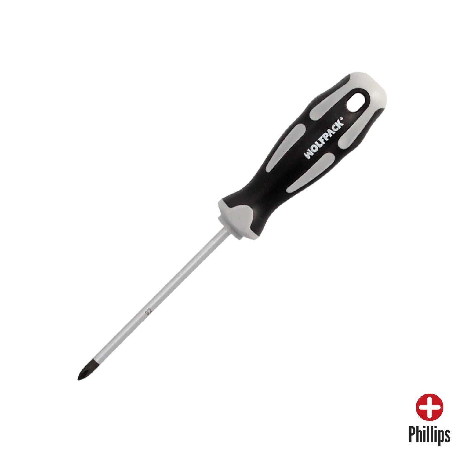 Destornillador Phillips Acero S2 Mango Tpr Bimaterial. Medida Ph 1 X Ø 5,0 X 100 Mm.  Din5262._0