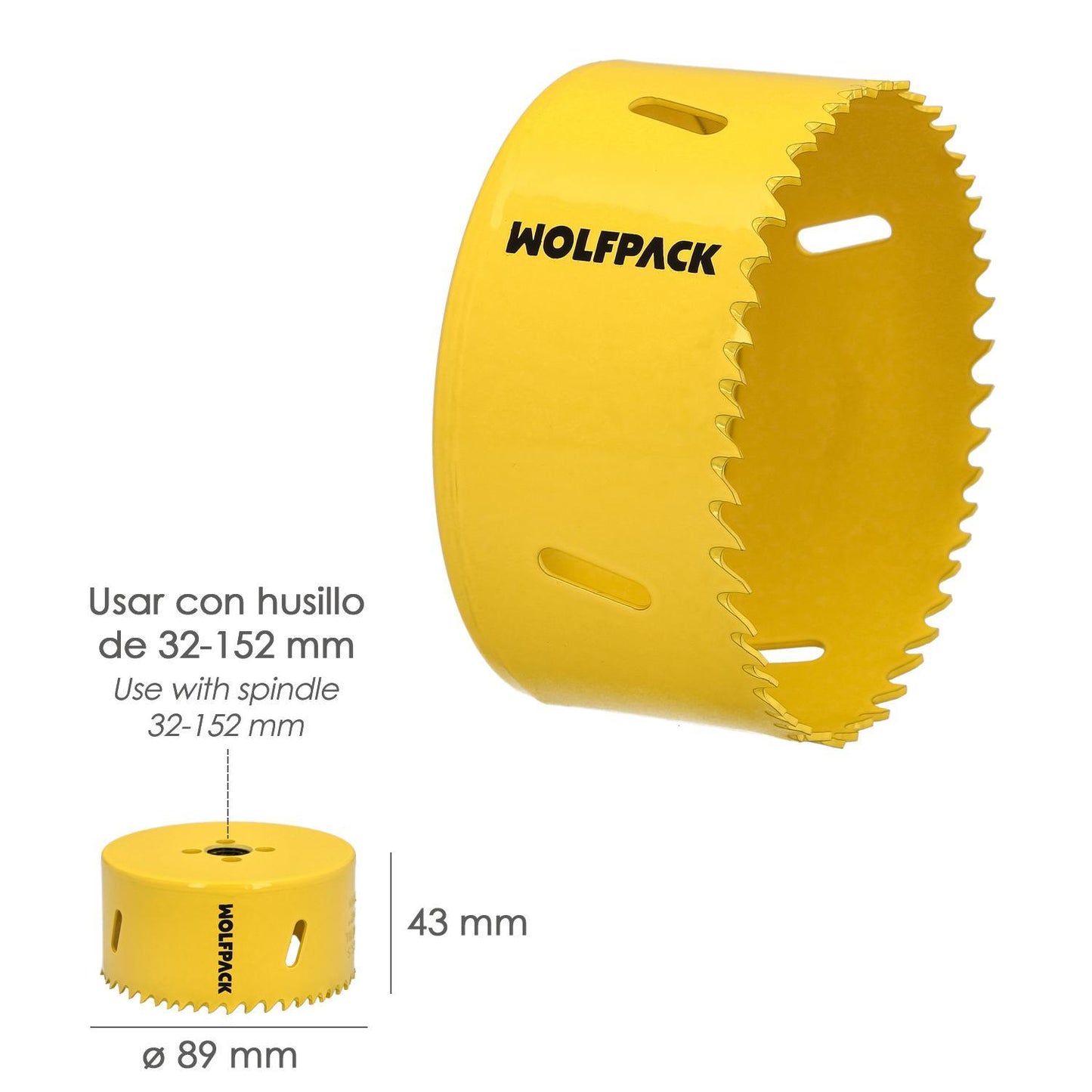 Corona Sierra Bimetal Ø 89 Mm. Templado Termico, Base Reforzada. Corona Madera, Broca Agujeros Madera, Acero, Hierro, Plasticos_1