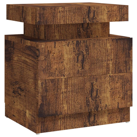 Mesita De Noche Madera De Ingeniería Roble Ahumado 45x35x52 Cm_0