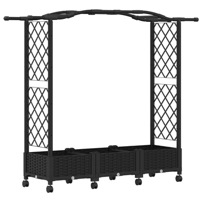 Cama Elevada Con Trellis Y Techo Negro 169 X 40 X 129 Cm Pp_0