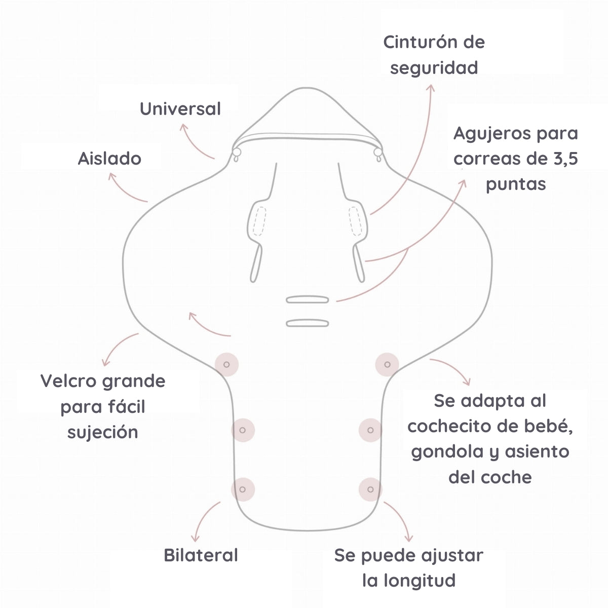 Saco Para Grupo 0 Unviersal Invierno Royal Baby Grey