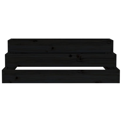 Jardinera De Madera Maciza De Pino Negro 80x80x27 Cm_3