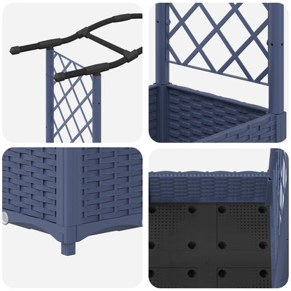 Cama Elevada Con Trellis Y Techo Gris 207 X 40 X 123 Cm Pp_5