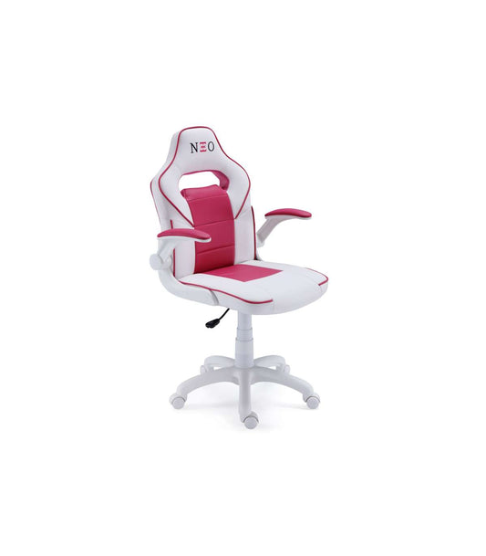 Sillón Gamer Neo Sport W De Oficina O Estudio En Símil Piel Blanco/rosa, 98/108 Cm(alto)60 Cm(ancho)60 Cm(largo)_0