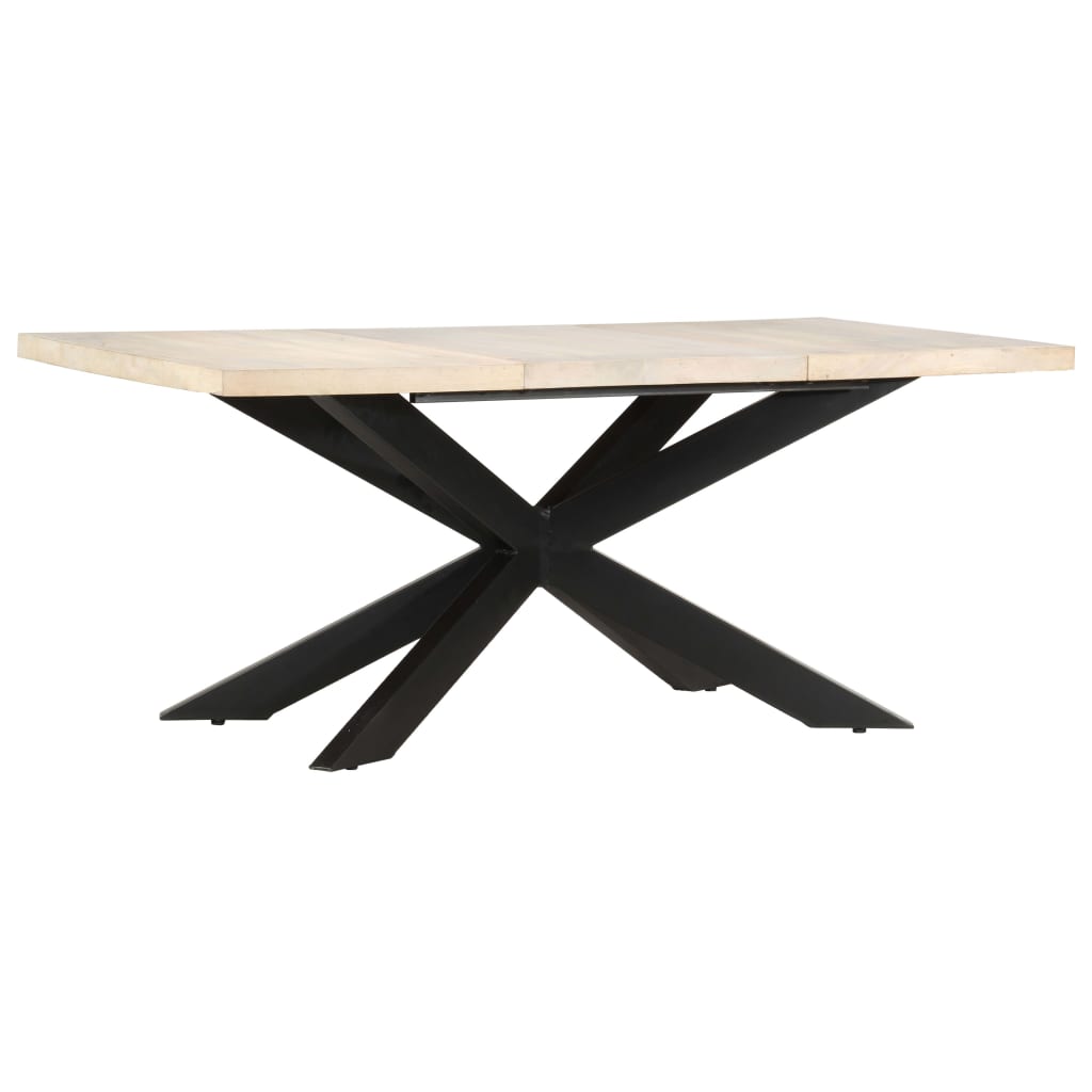 Mesa De Comedor Madera Maciza De Mango Blanqueada 180x90x76 Cm_4