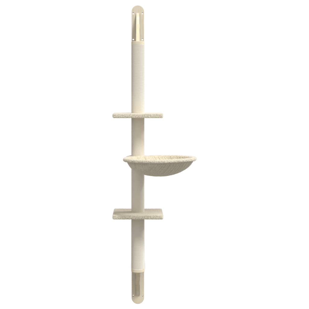 Árbol Rascador Para Gatos De Pared Crema 142,5 Cm_3