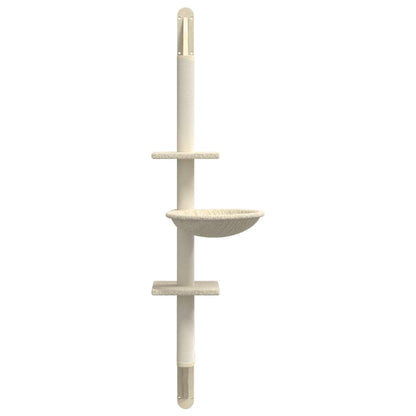 Árbol Rascador Para Gatos De Pared Crema 142,5 Cm_3